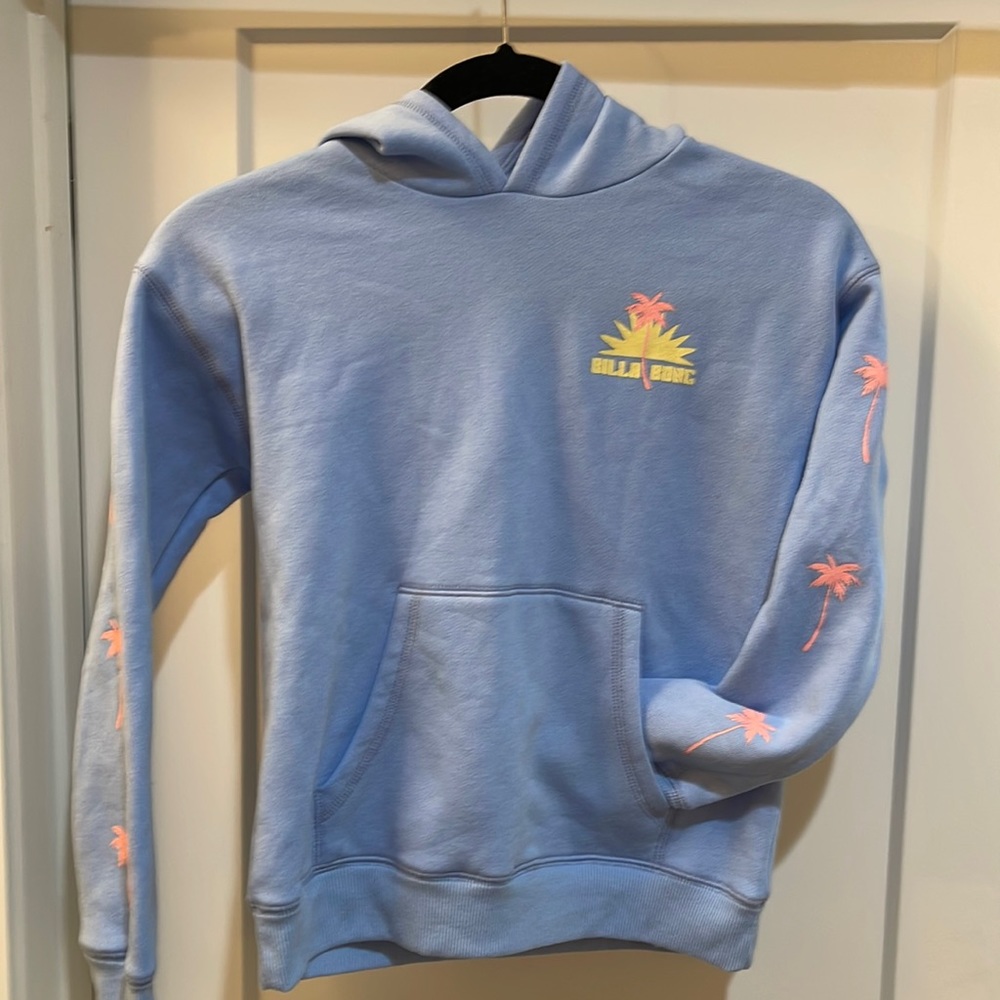 KIDS Billabong | Lit Up Light Blue Tree Take Your Time Hoodie - Girls Medium